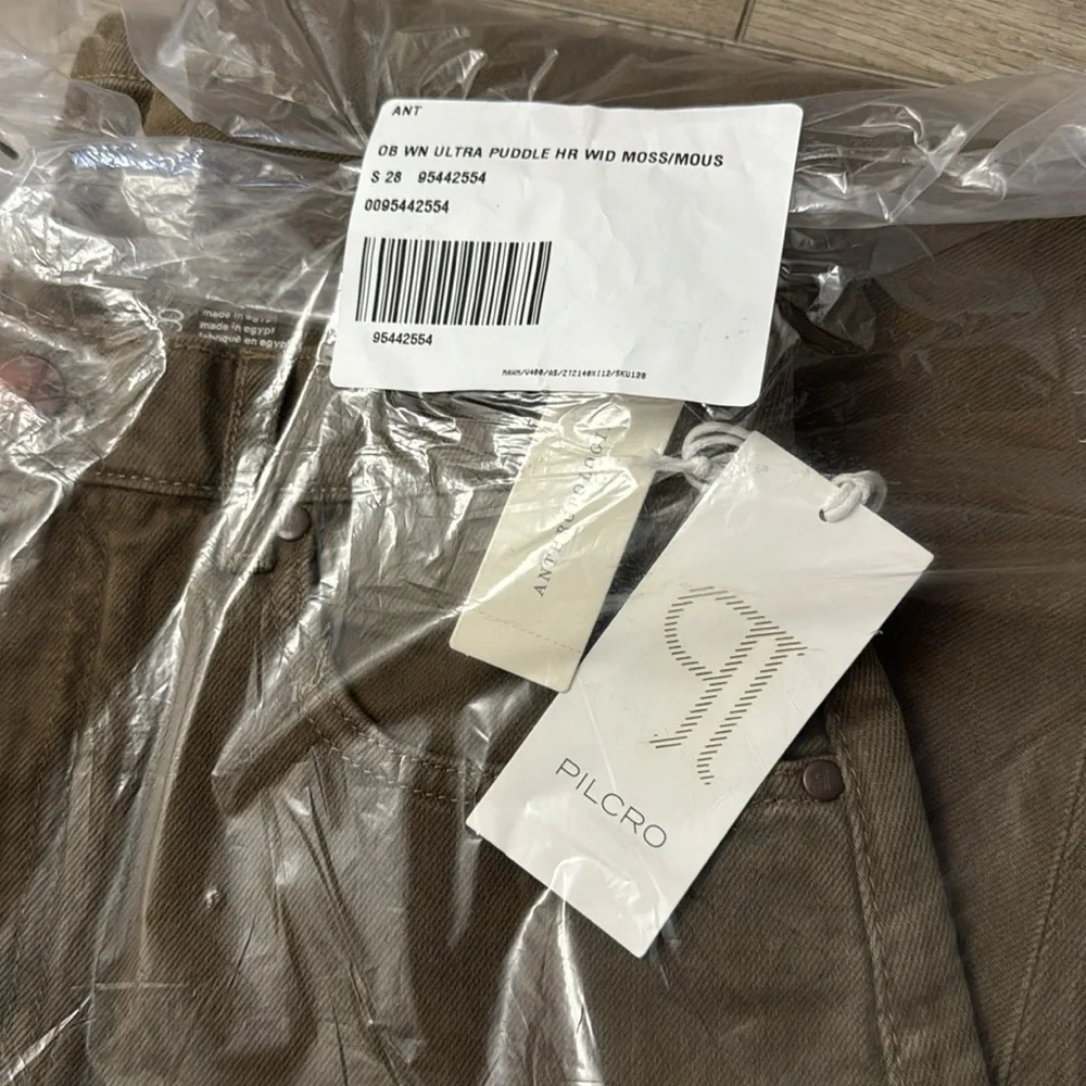 NWT! Anthropologie Pilcro Moss High-Rise Wide-Leg Puddle Jeans - Size 26 ⚽️ - Picture 6 of 9